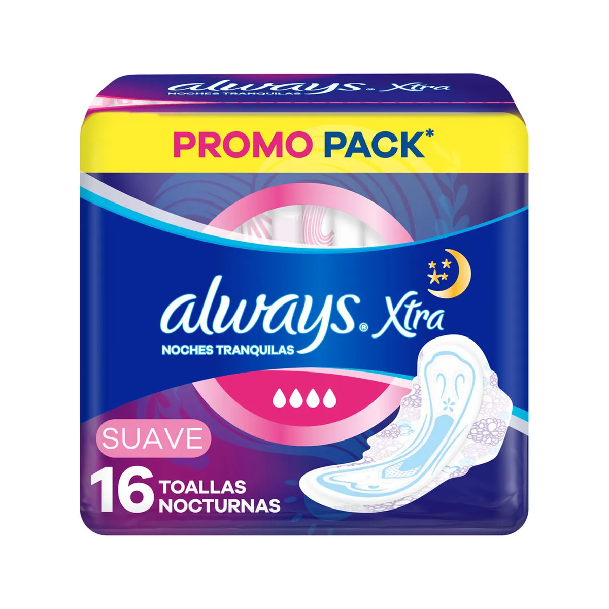 Always xtra noches tranquilas suave toallas nocturnas 16 uni