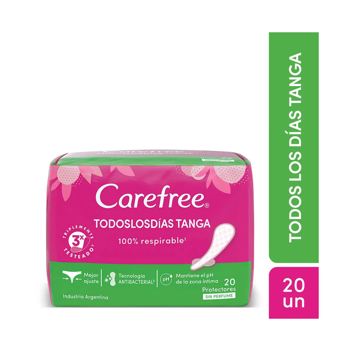 Protectores diarios Carefree todos los dias tanga 20 uni