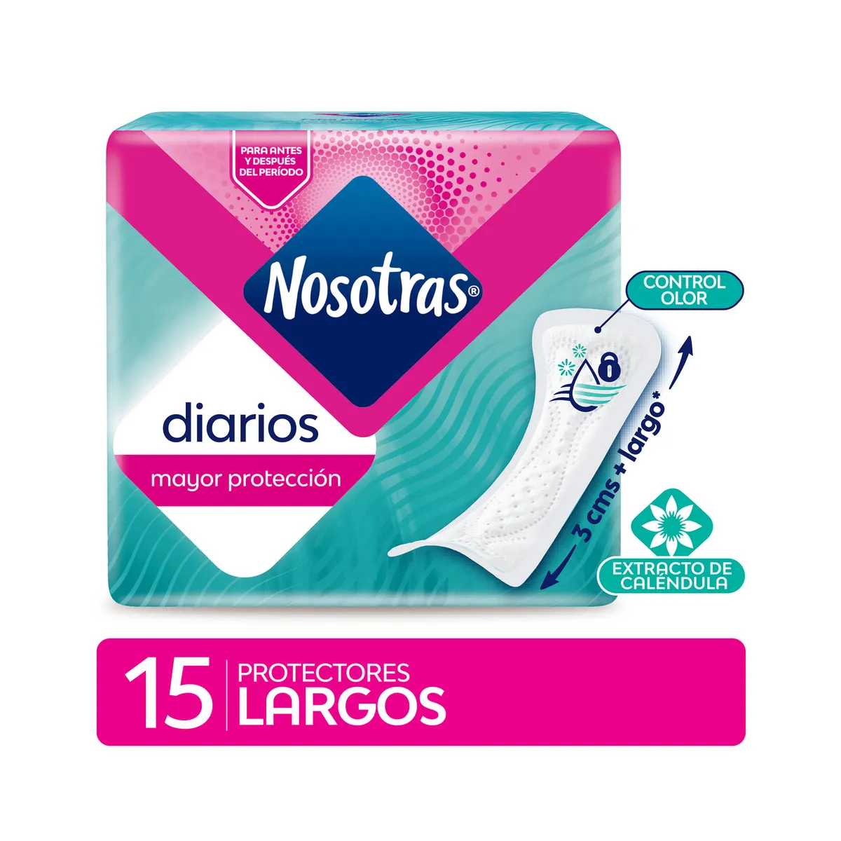 Protector diario Nosotras largos 15 uni