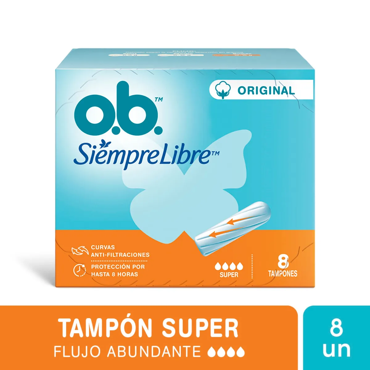 Tampones OB Siempre Libre super x 8 uni