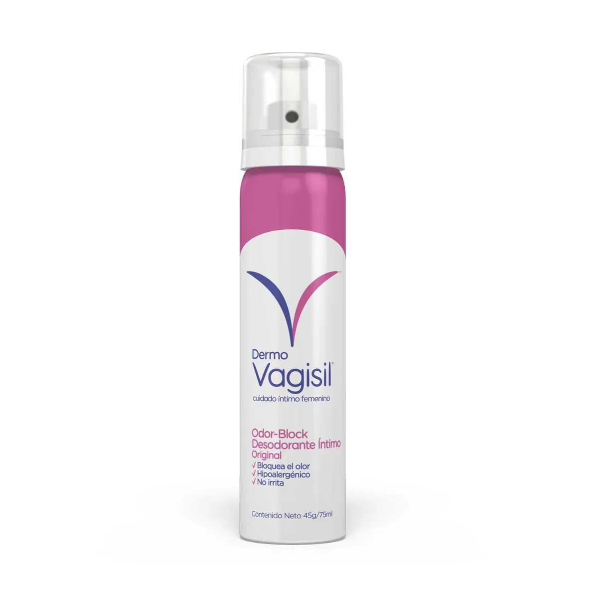 Desodorante en aerosol íntimo Dermovagisil odor block 75 cc.