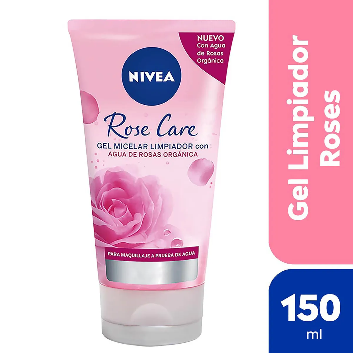 Gel limpiador facial micelar Nivea rose care para todo tipo de piel 150 ml.