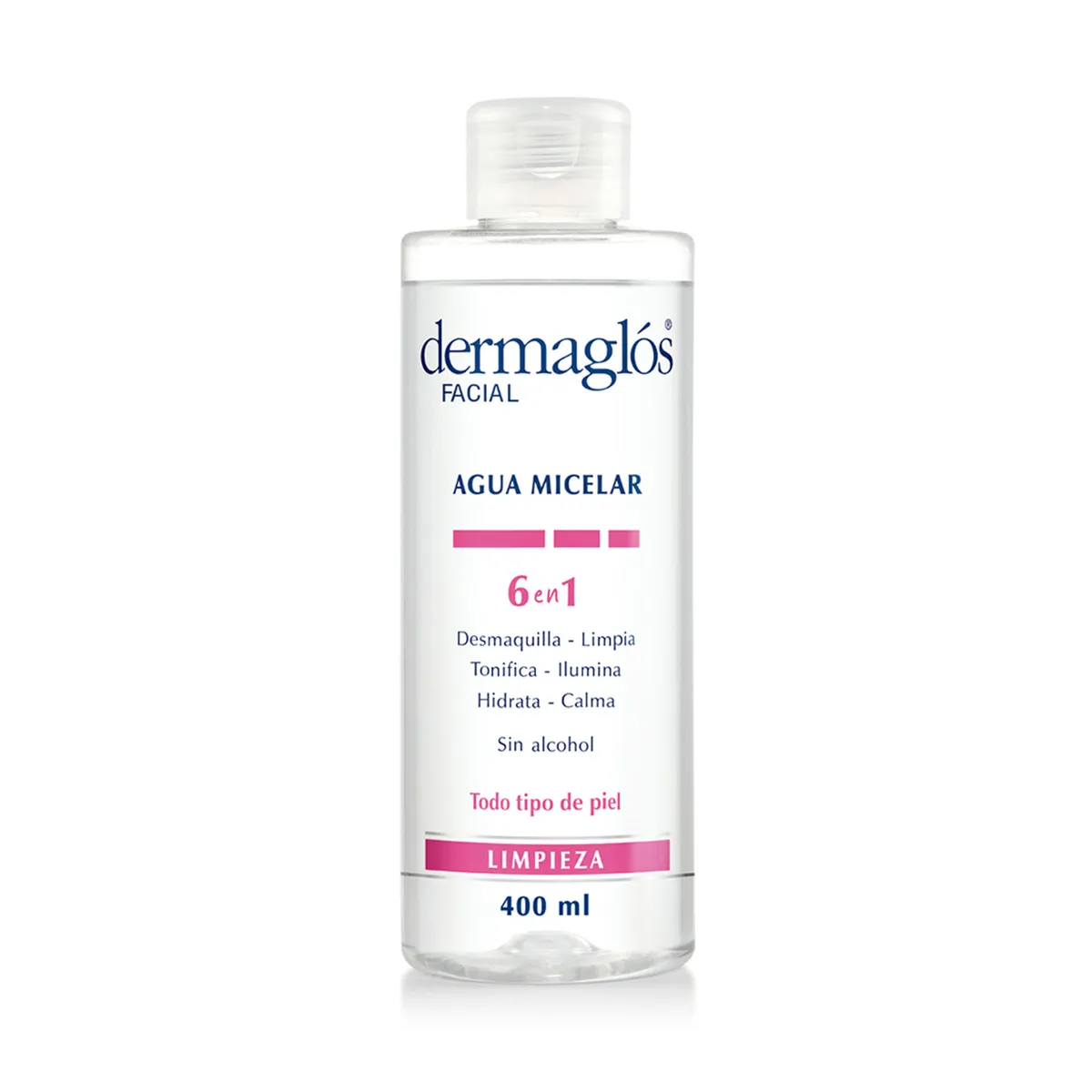 Agua micelar Dermaglós 6 en 1 400 cc.