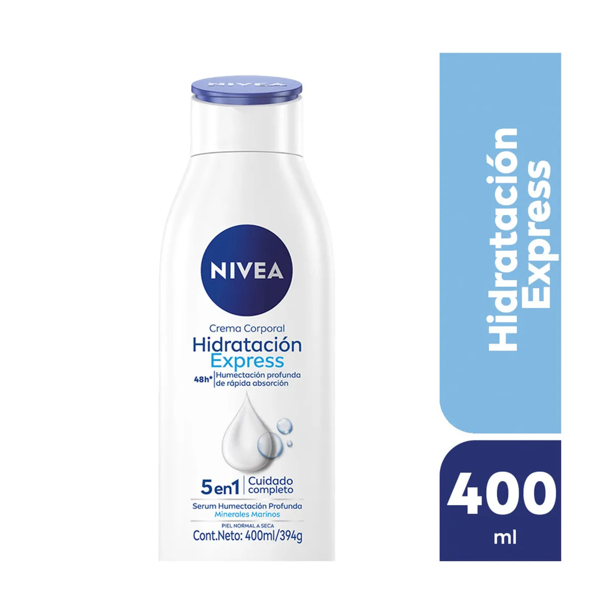 Crema corporal Nivea hidratación express humectación profunda piel normal a seca 400 ml.