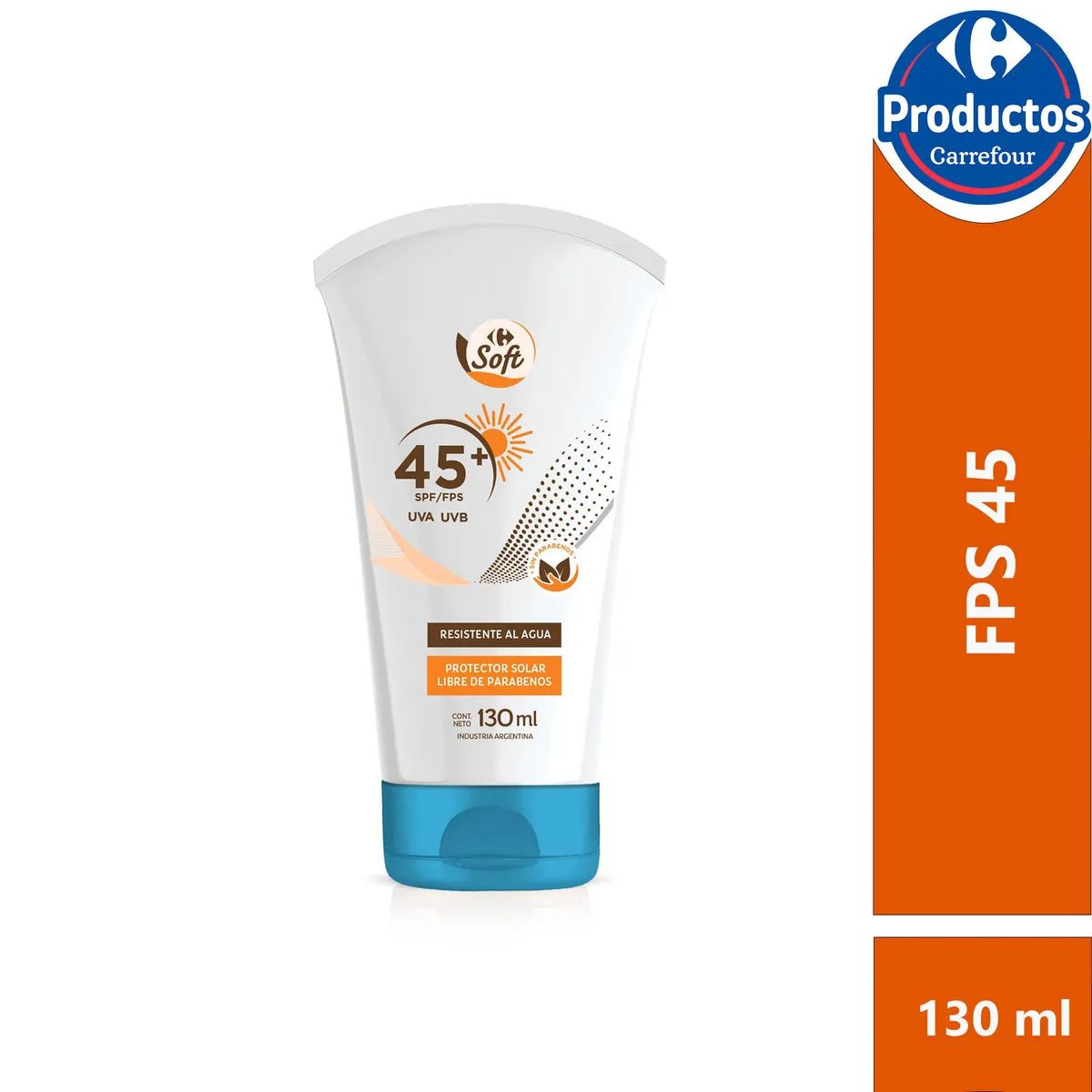 Protector solar Carrefour Soft FPS 45 en pomo 130 ml
