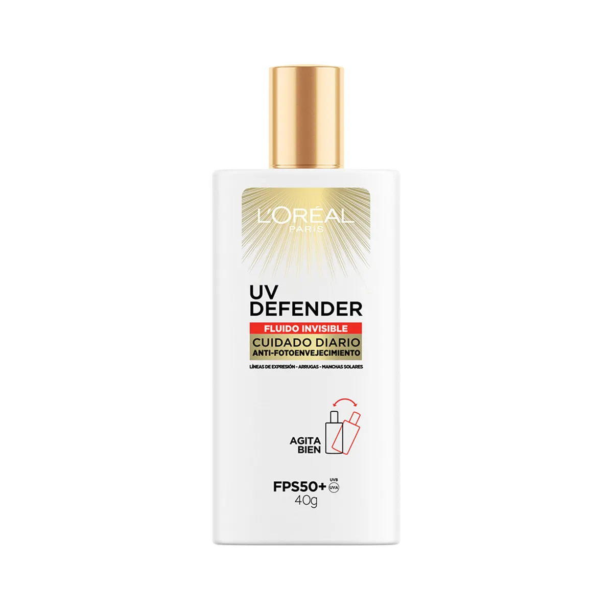 Fluido invisible Loreal protección UV 40 g.
