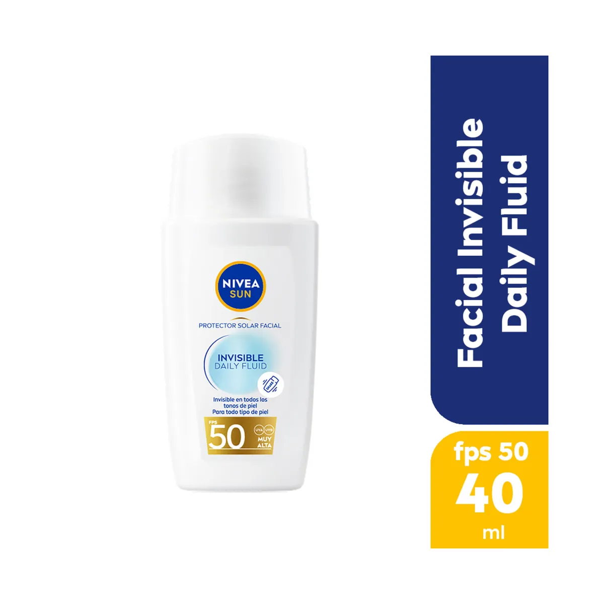 Protector solar facial Nivea Sun Invisible Daily Fluid para todo tipo de piel 40 ml