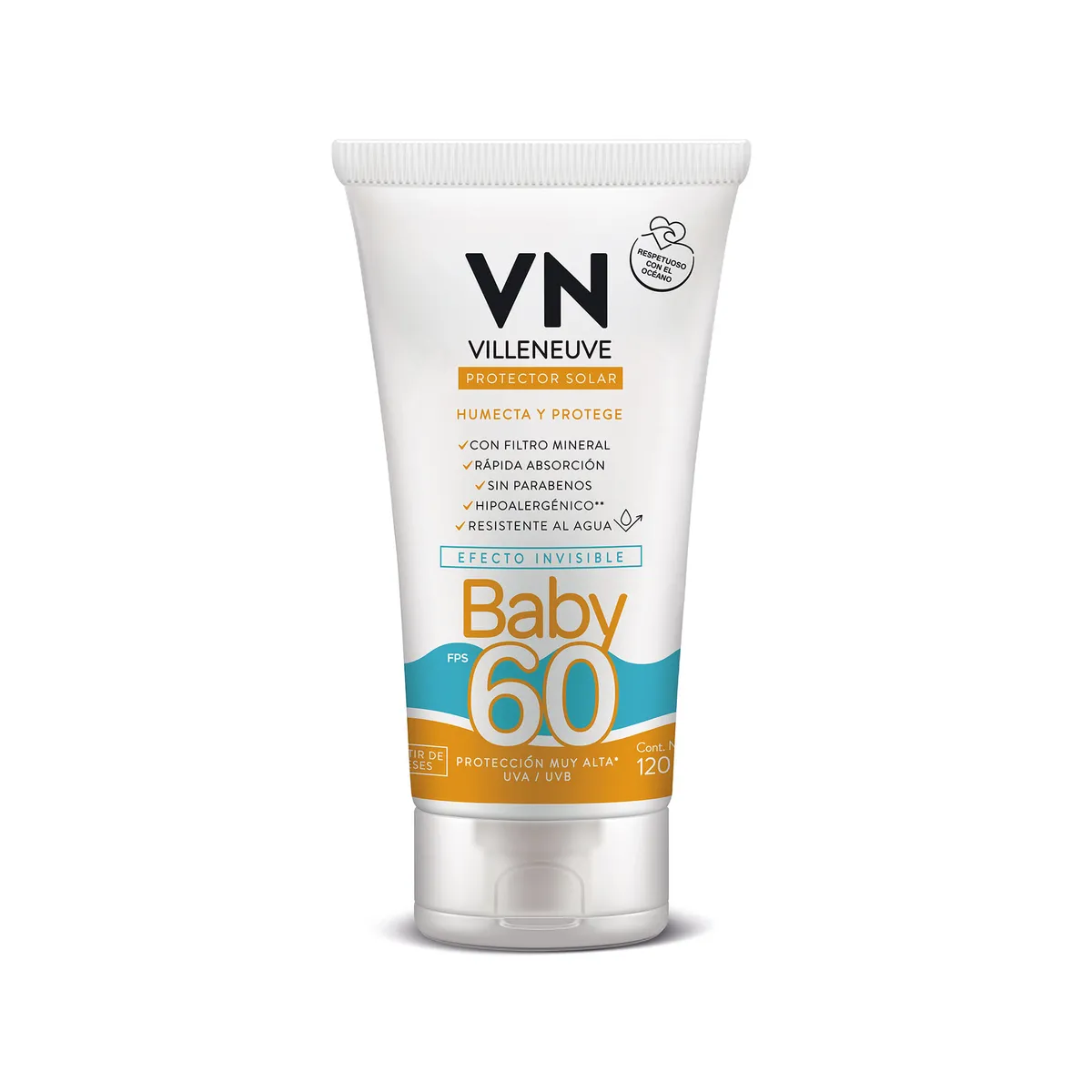 Protector solar baby Villeneuve FPS 60 120 cc.