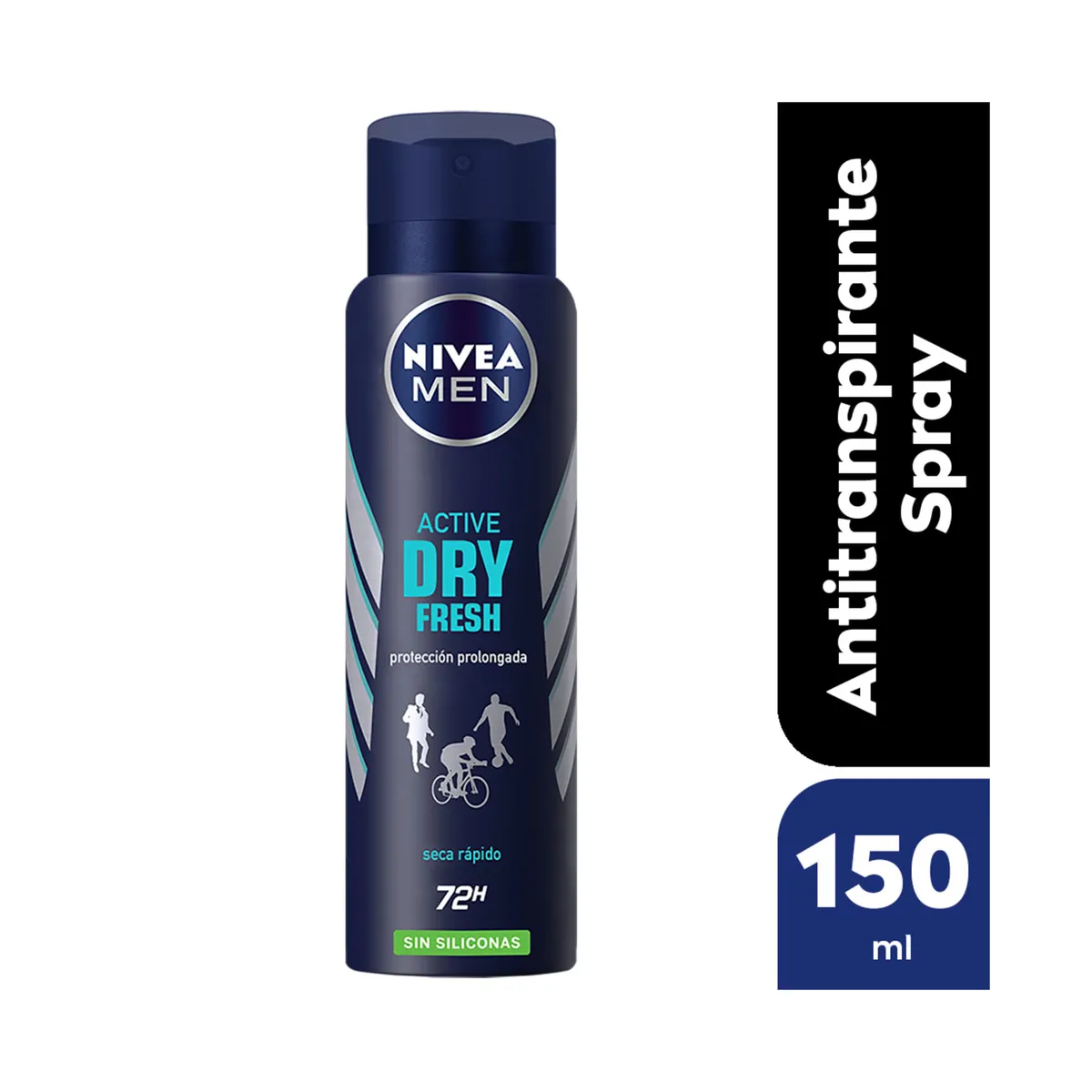 Desodorante antitranspirante Nivea Men Dry Fresh sin siliconas 150 ml.