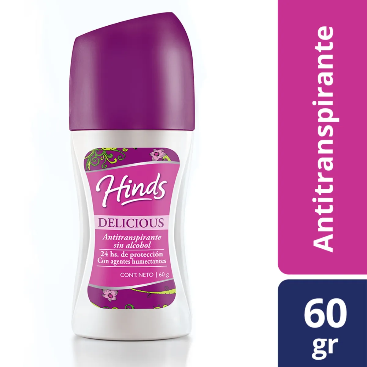 Desodorante antitranspirante Hinds Delicious roll on 60 g.