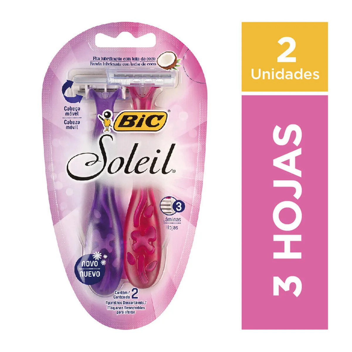 Maquina de afeitar Bic Soleil femenina pack x 2 u.