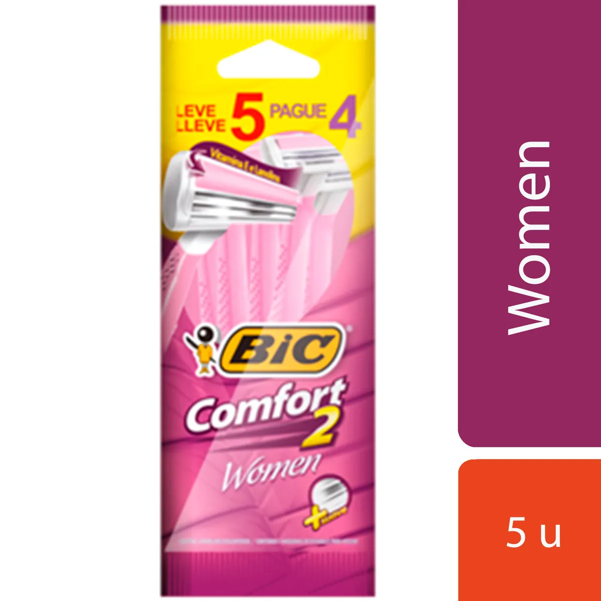 Máquina desechable comfort 2 women Bic 5 x 4 uni