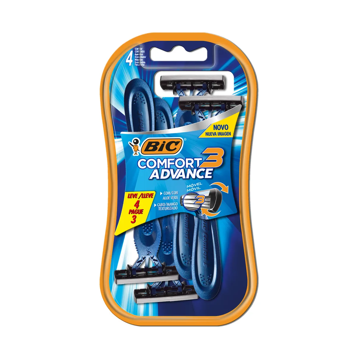 Máquina de afeitar Bic desechable confort 3 advance 4 uni