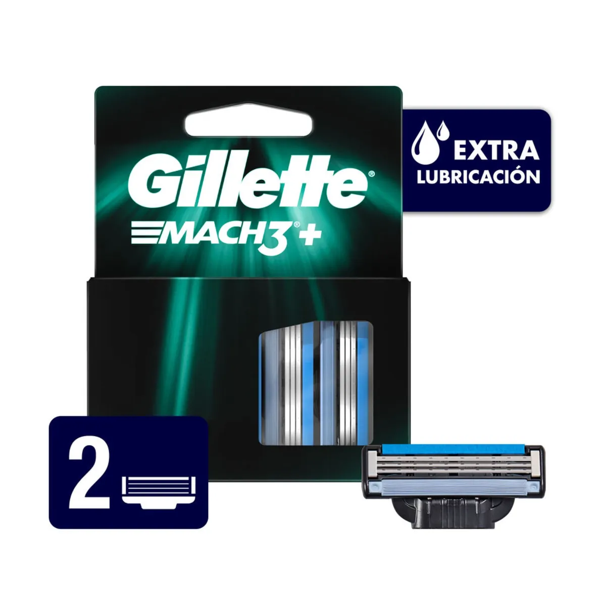 Repuesto para afeitar Gillette mach3+ x 2 uni