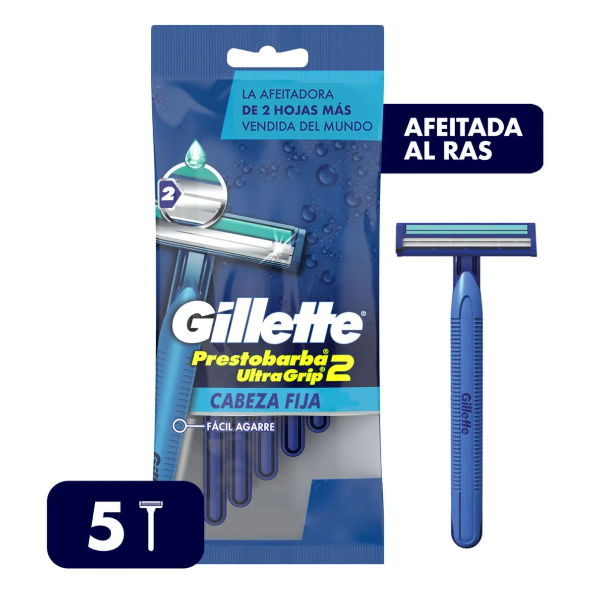 Máquina de afeitar Gillette  ultragrip fija prestobarba x 5 uni