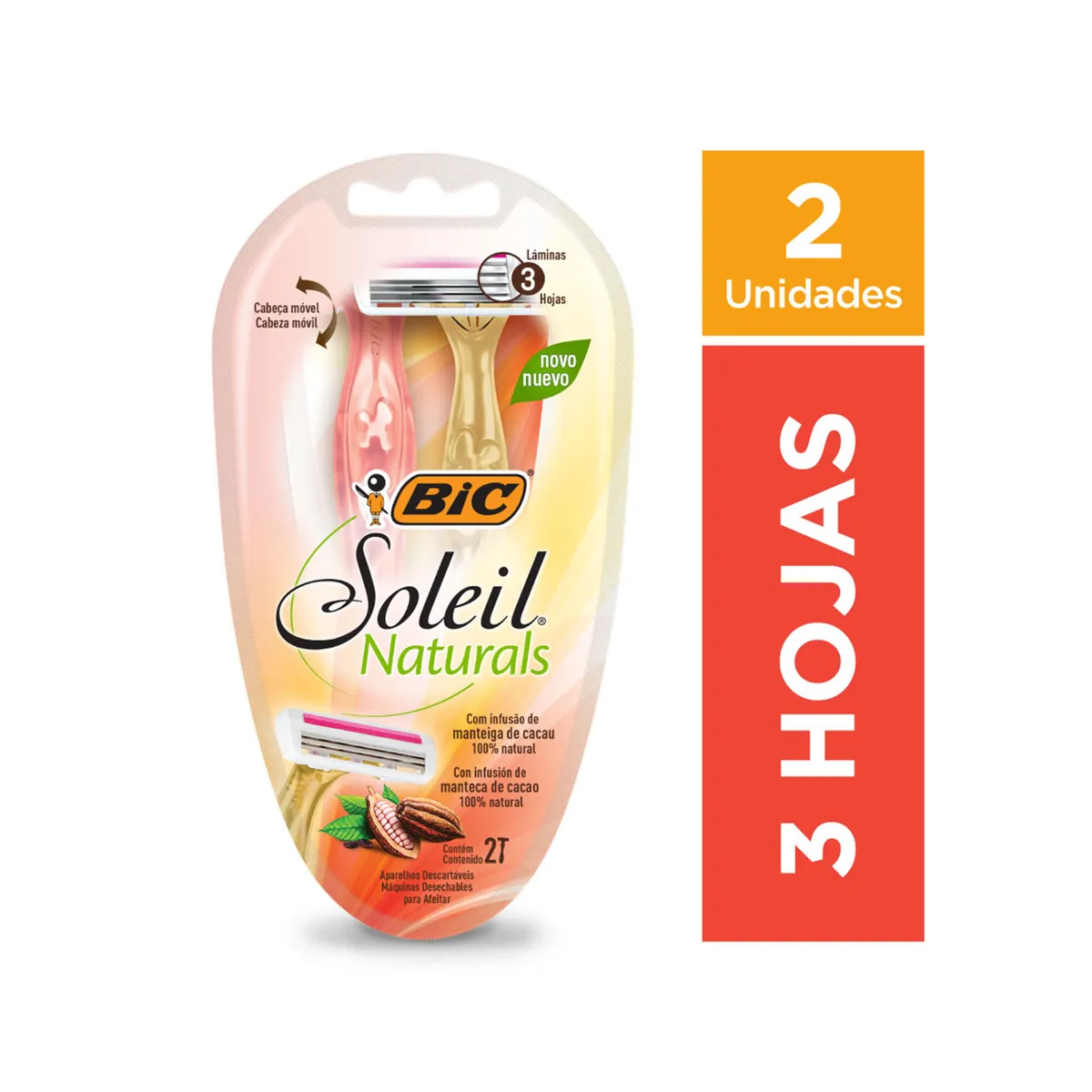 Máquina desechable naturals soleil 3 Bic x 2 uni