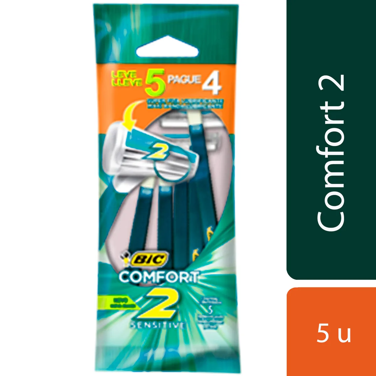Máquina desechable comfort 2 Bic 5 x 4 uni