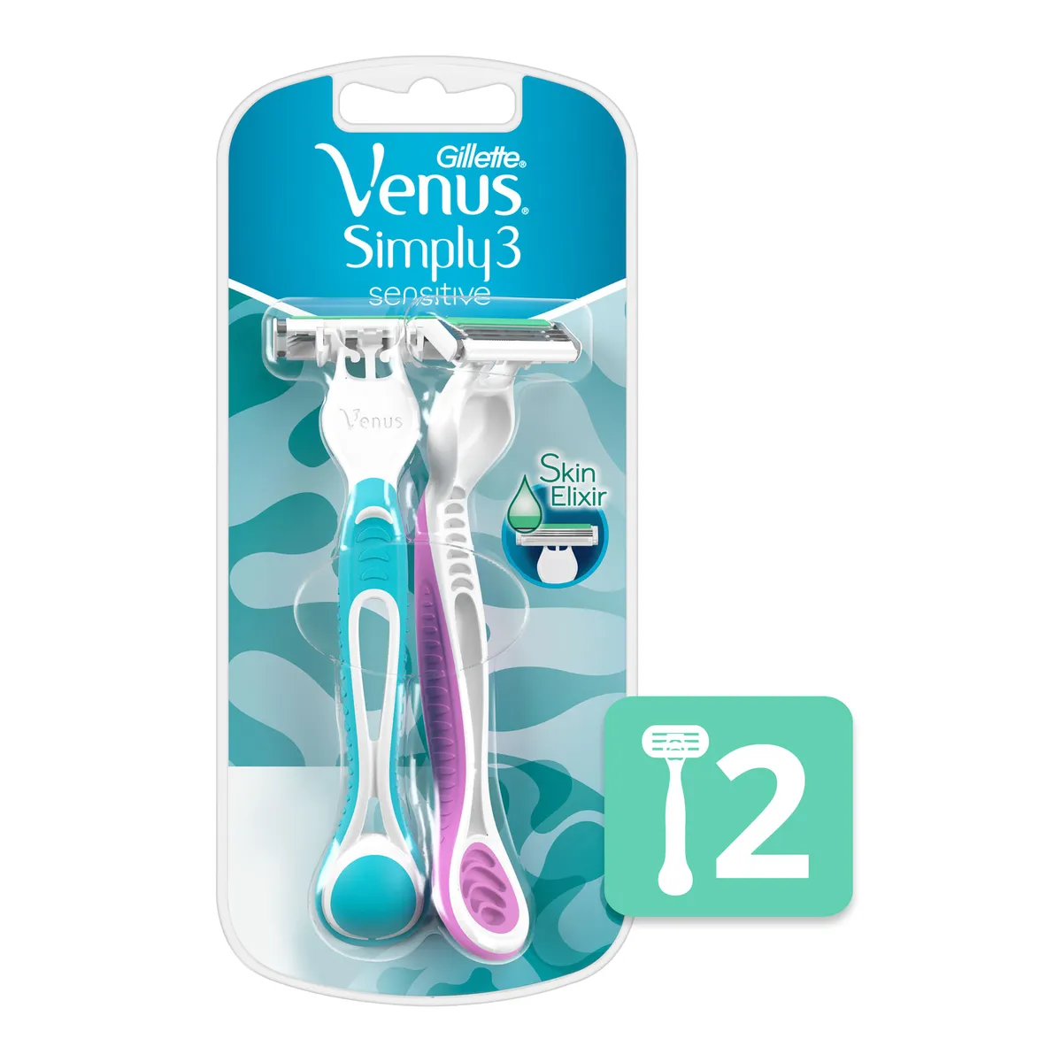 Máquina de afeitar Gilette Venus simply 3 sensitive 2 u.