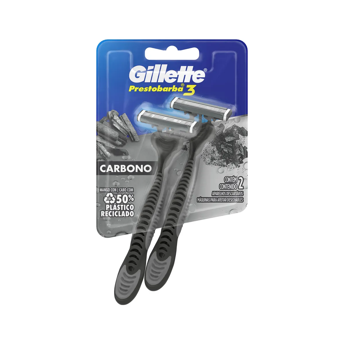 Máquina de afeitar Gillette Prestobarba3 carbono 2 uni