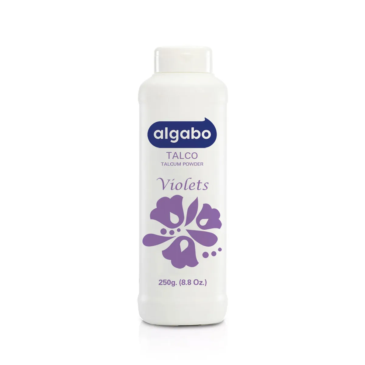 Talco corporal Algabo perfumado violeta 250 g.