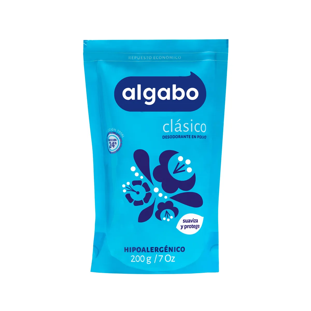 Talco corporal desodorante Algabo celeste dp 200 g.