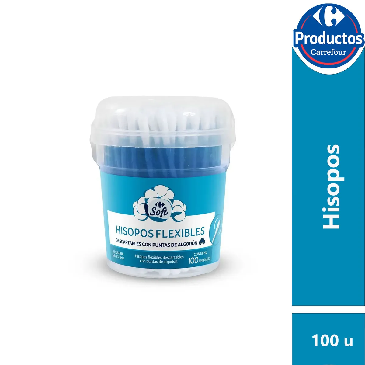 Hisopos Carrefour Soft 100 uni