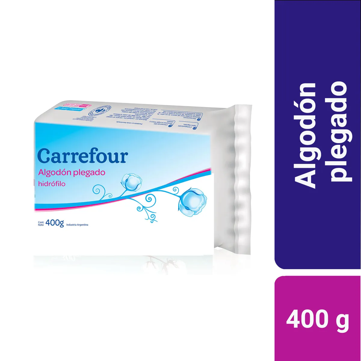 Algodón plegado Carrefour 400 g.