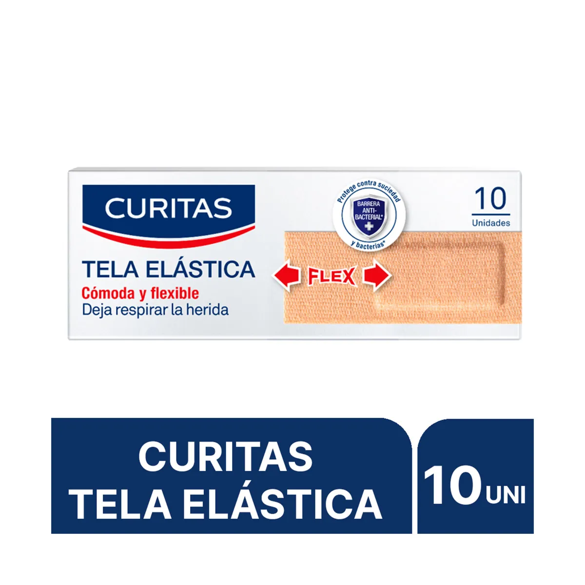 Apósitos adhesivos Curitas tela elástica ideal para heridas en articulaciones 10 uni