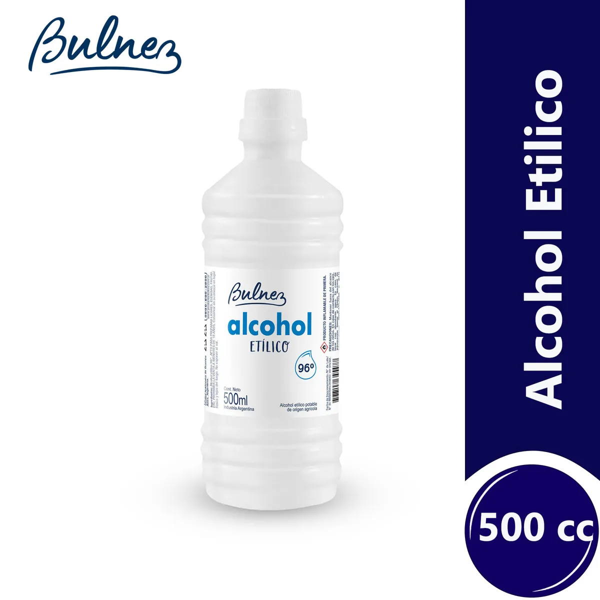 Alcohol etilico Bulnez en botella 500 cc.