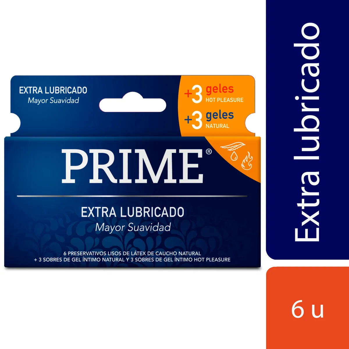 Preservativo Prime extra lubricado x 6 uni