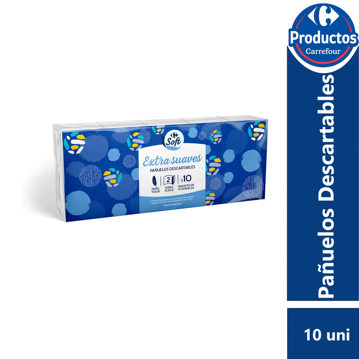 Pañuelos descartables pocket Carrefour Soft x10 10 uni