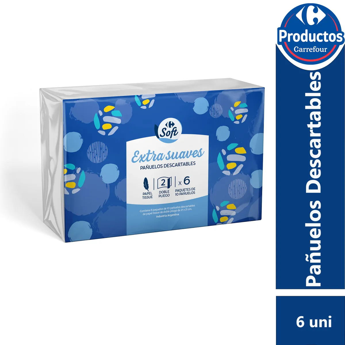 Pañuelos descartables pocket Carrefour Soft x6 10 uni