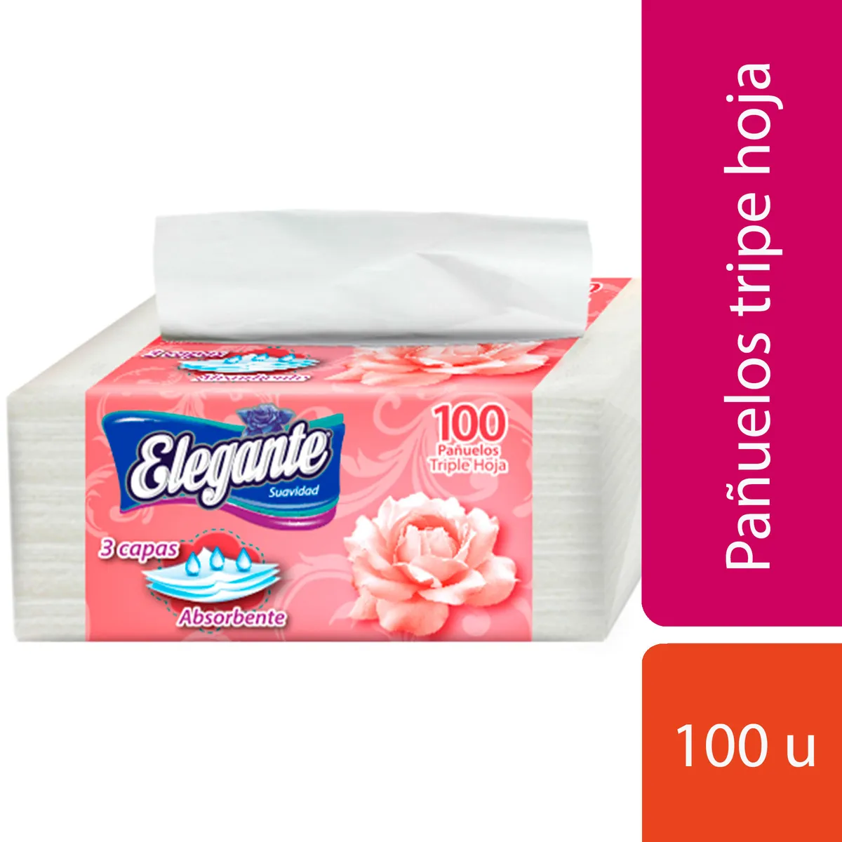 Pañuelos descartables Elegante cortos x 100 uni