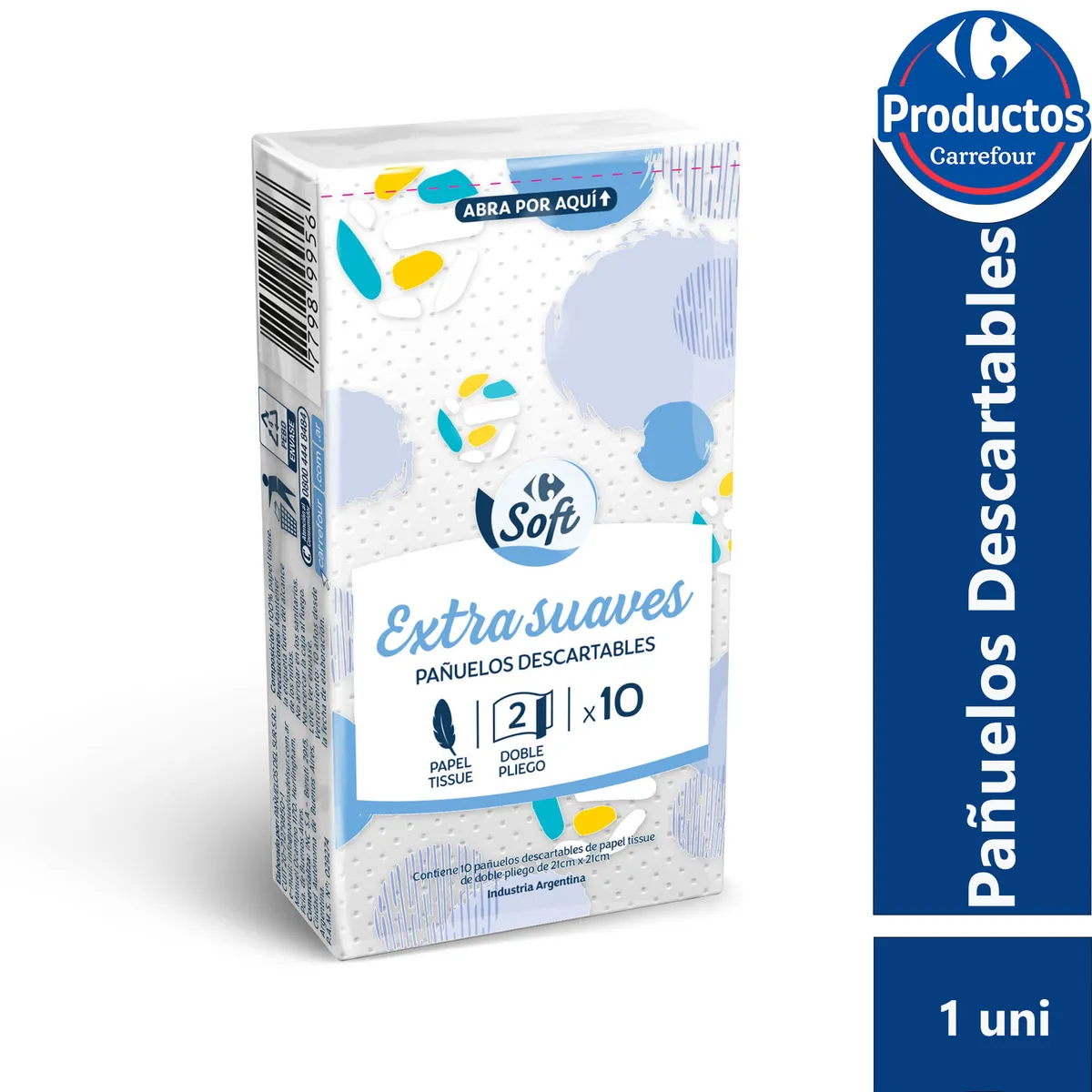 Pañuelos descartables pocket Carrefour Soft 10 uni