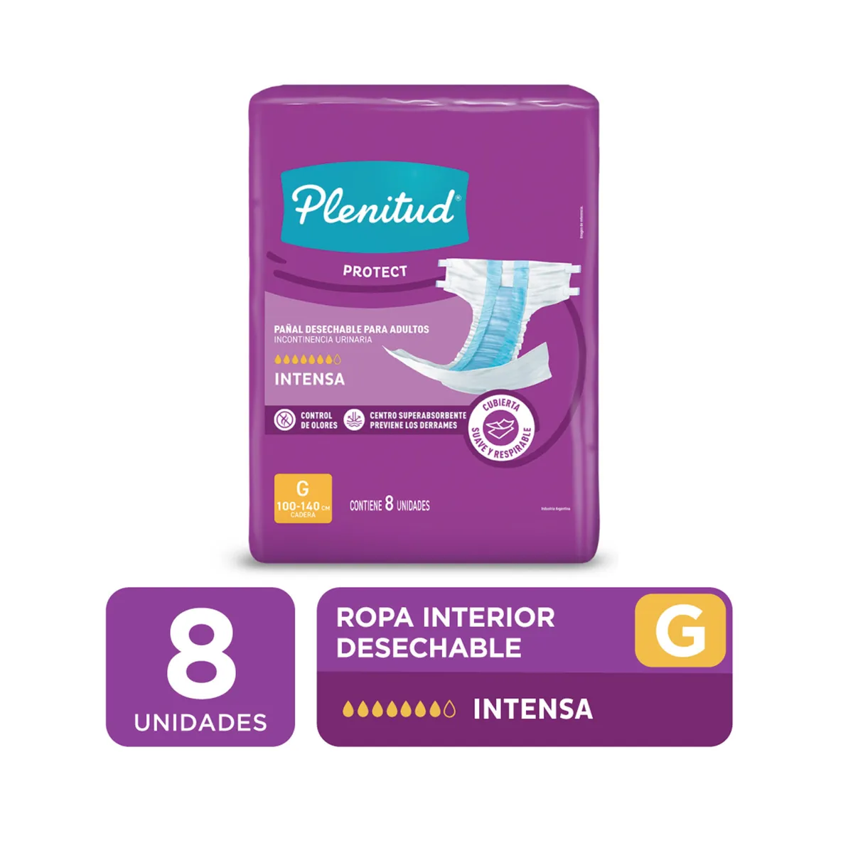 Pañal protect Plenitud talle G 8 uni