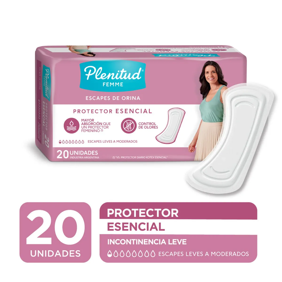 Protector Plenitud esencial adulto femme x 20 uni