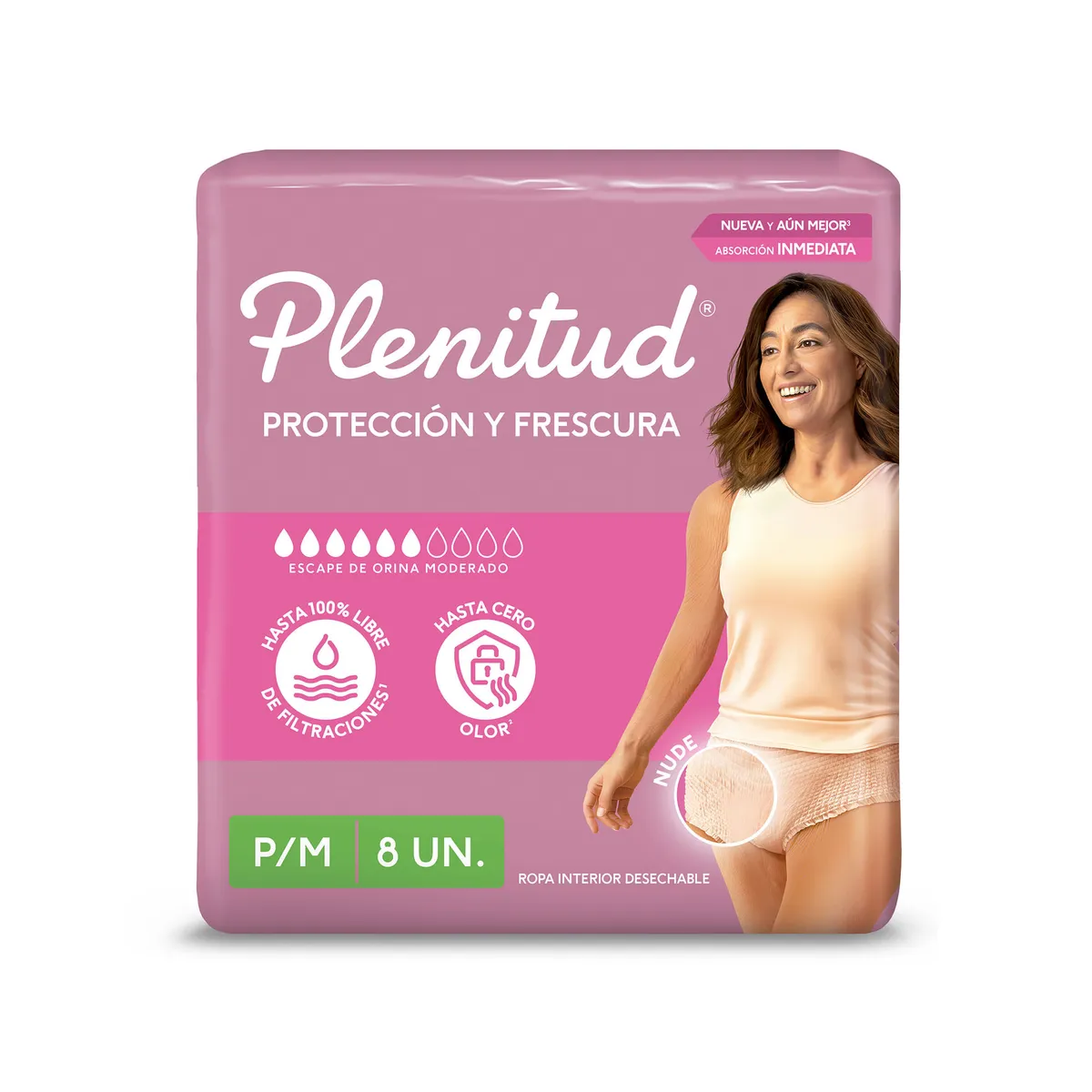Ropa interior para incontinencia Plenitud femme P/M desechables 8 u.