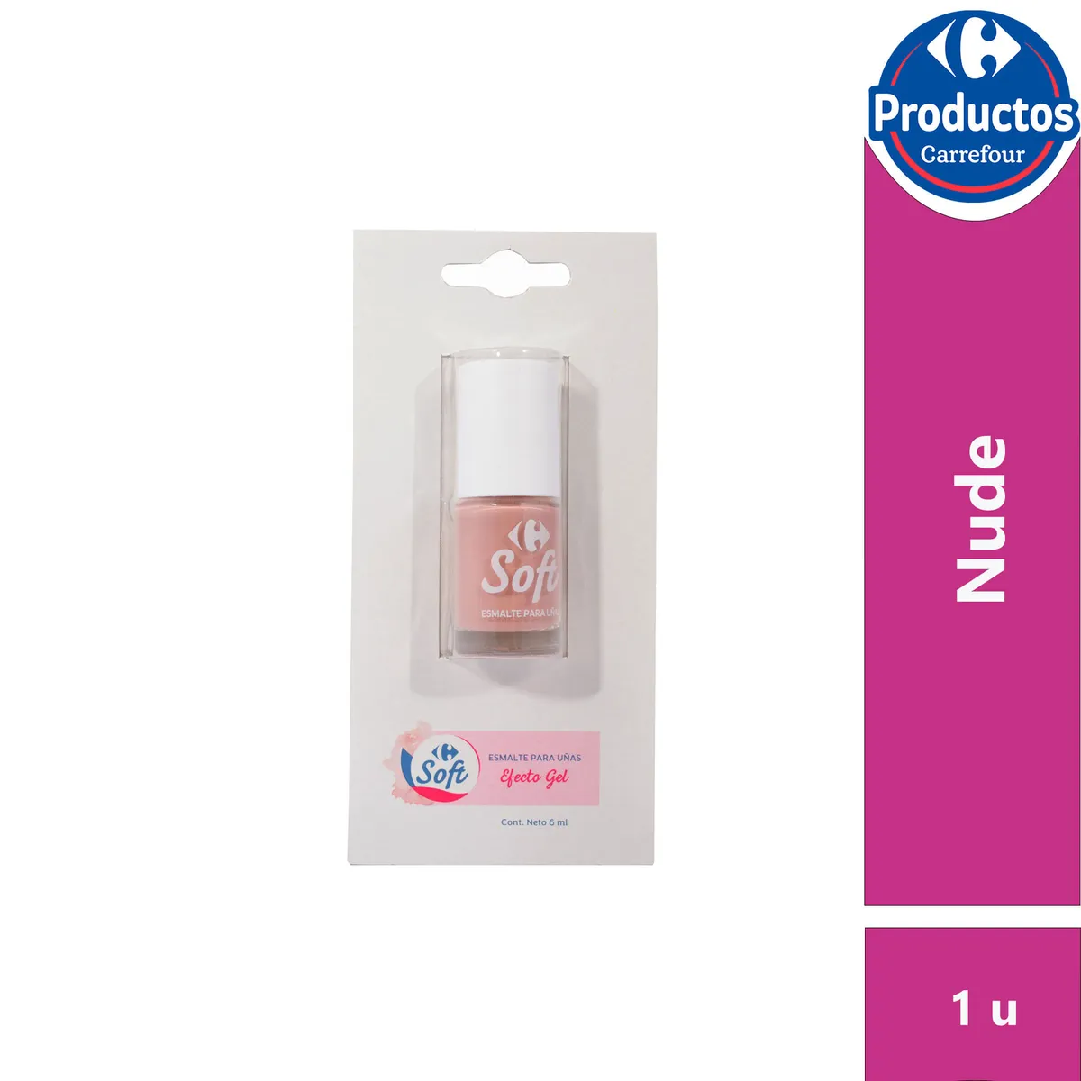 Esmalte para uñas Carrefour soft nude 6 cc.