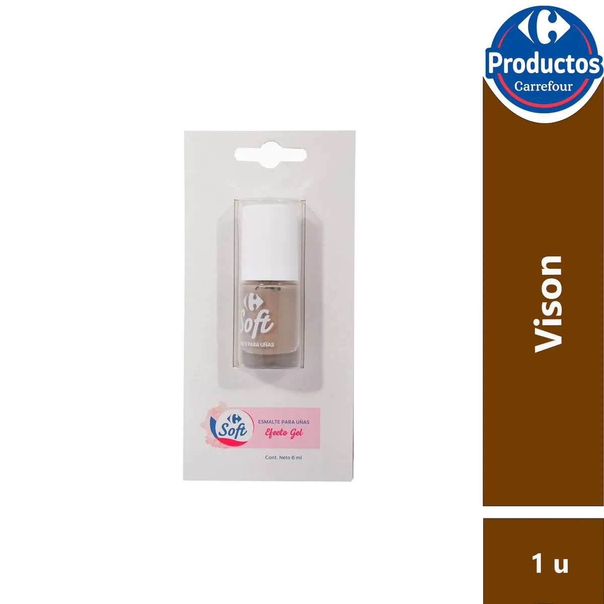 Esmalte para uñas Carrefour soft vison 6 cc.