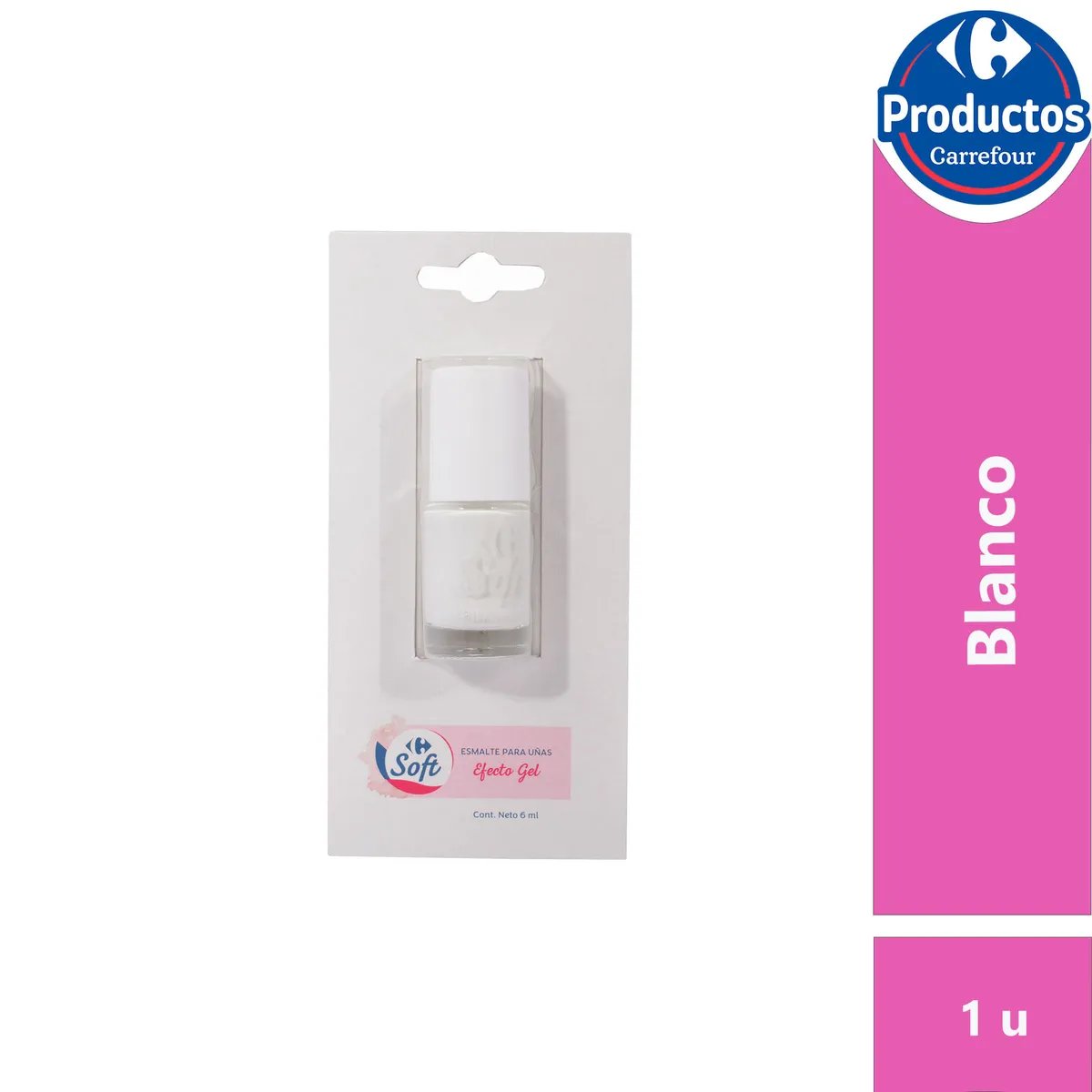 Esmalte para uñas Carrefour soft blanco 6 cc.