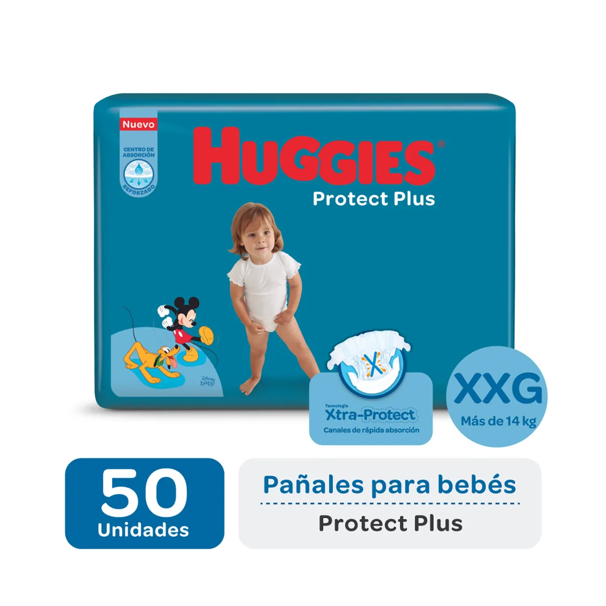 Pañal Huggies Protect Plus talle XXG 50 uni