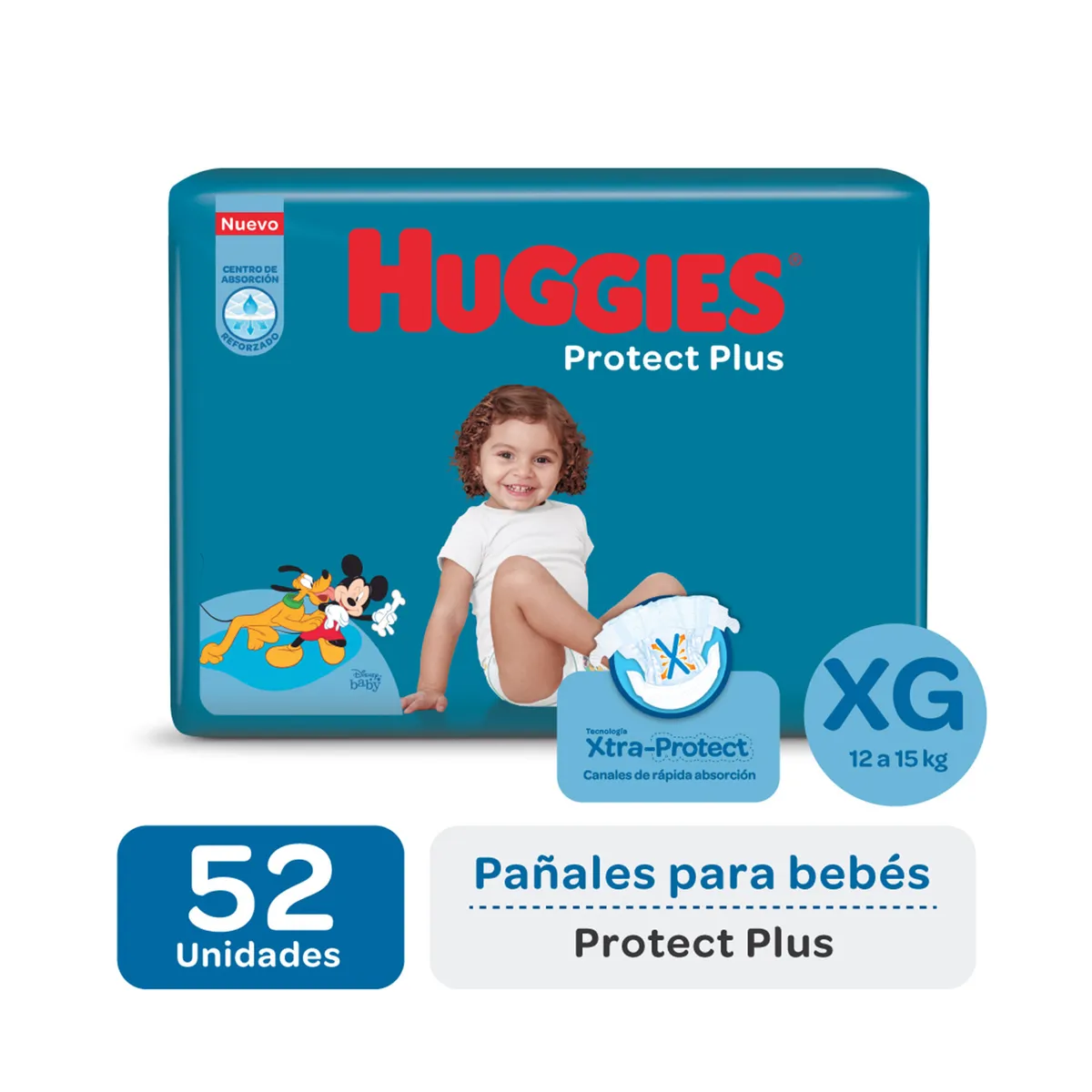 Pañal Huggies Protect Plus talle XG 52 uni