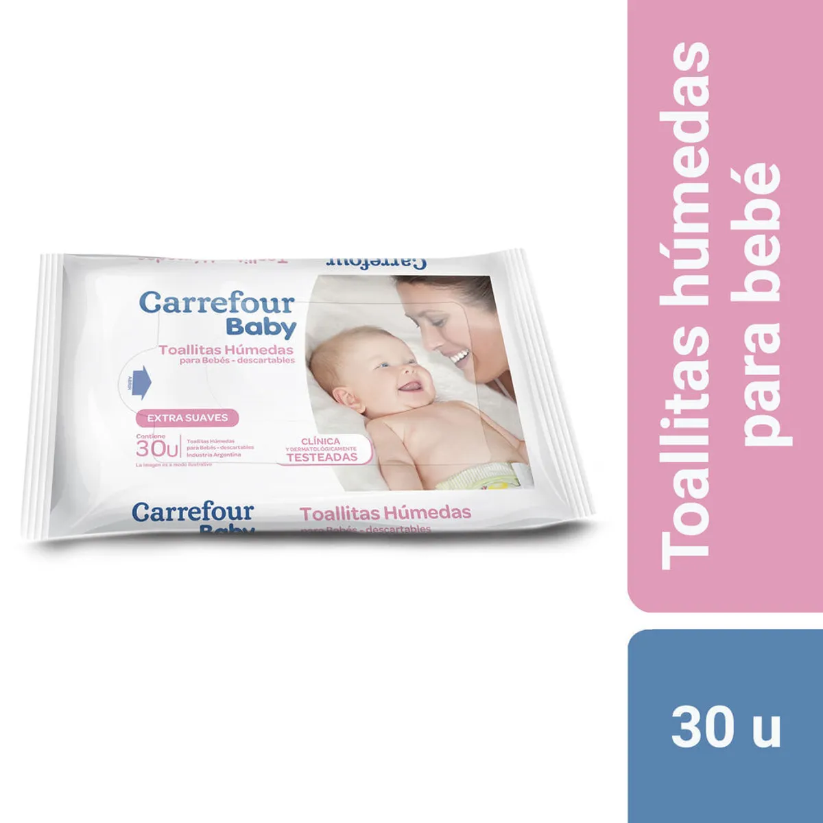 Toallitas húmedas para bebé Carrefour 30 u.