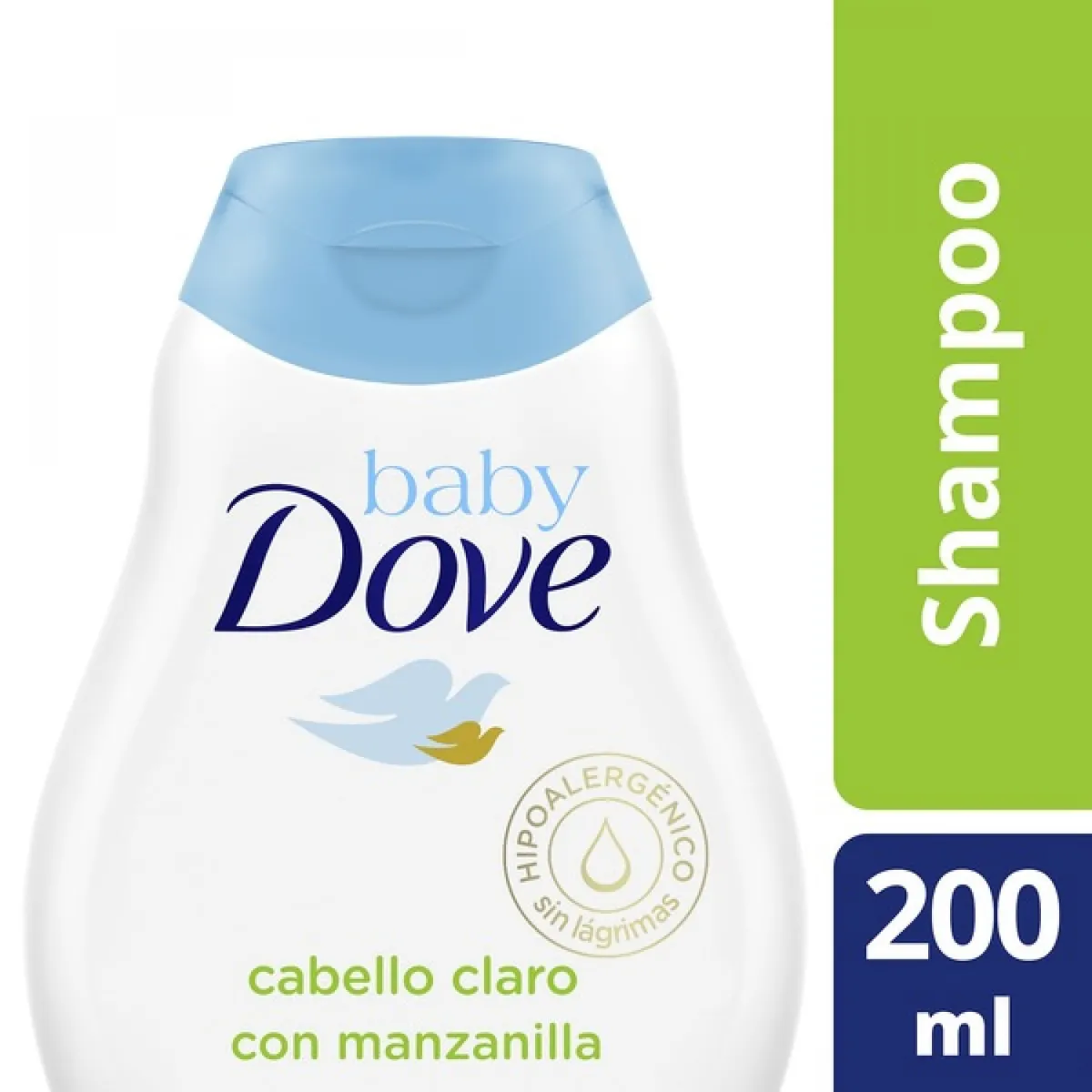 Shampoo cabello claro baby Dove humectación enriquecida ph neutro 200 ml.