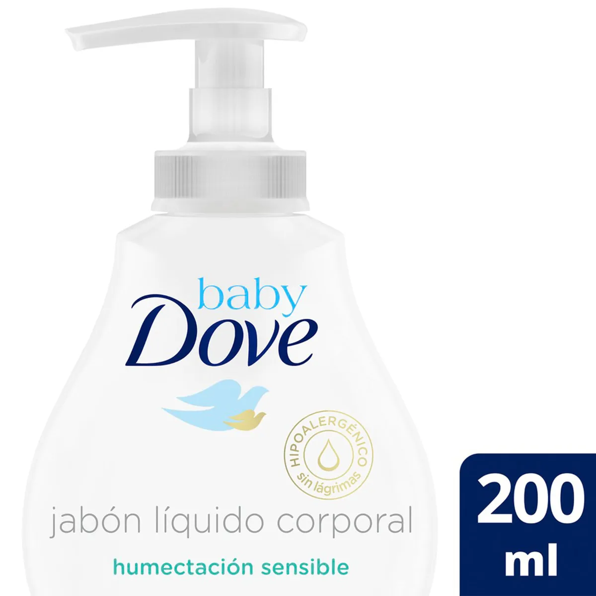 Jabón líquido corporal baby Dove humectación sensible 200 ml.