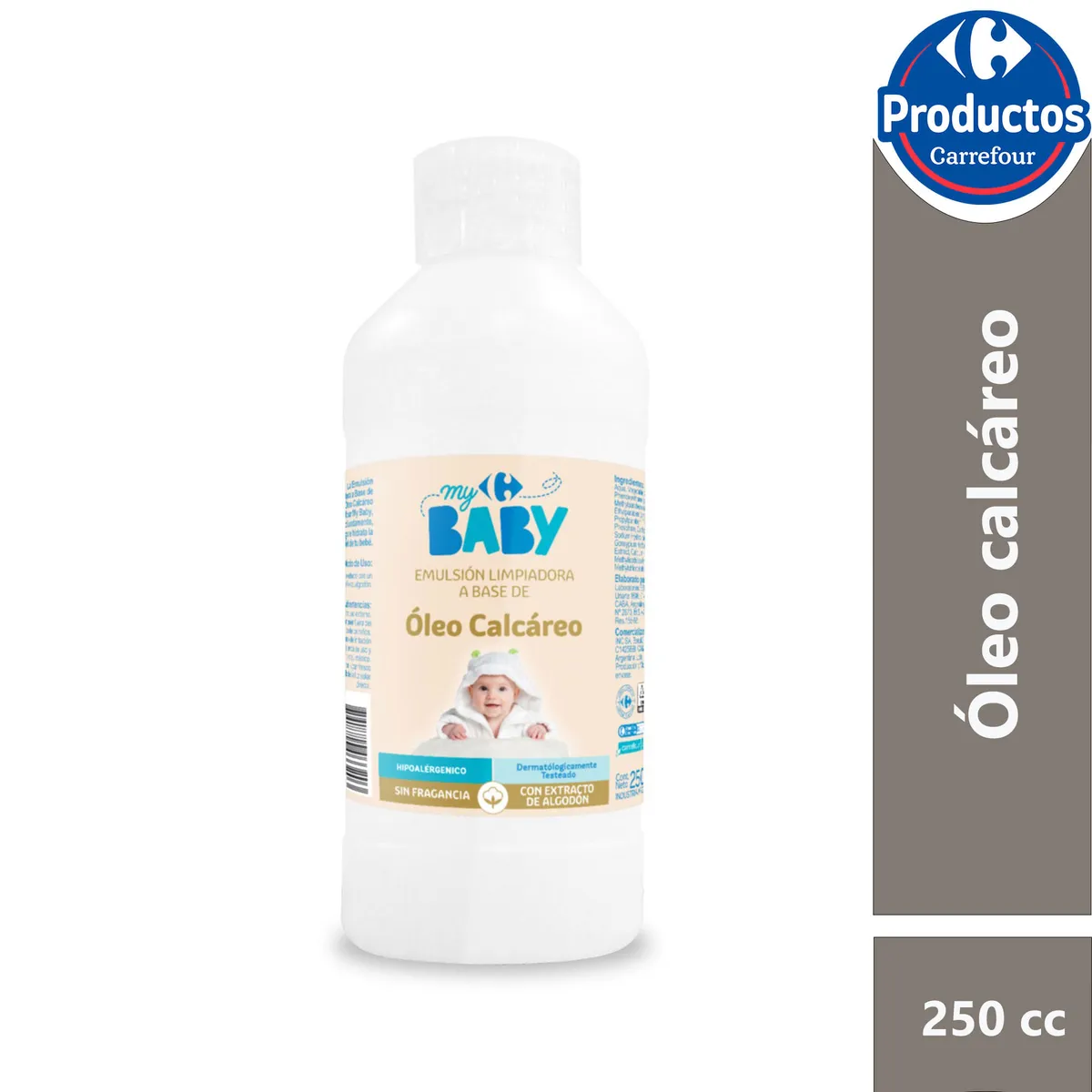 Óleo calcáreo Carrefour my baby en botella 250 ml.