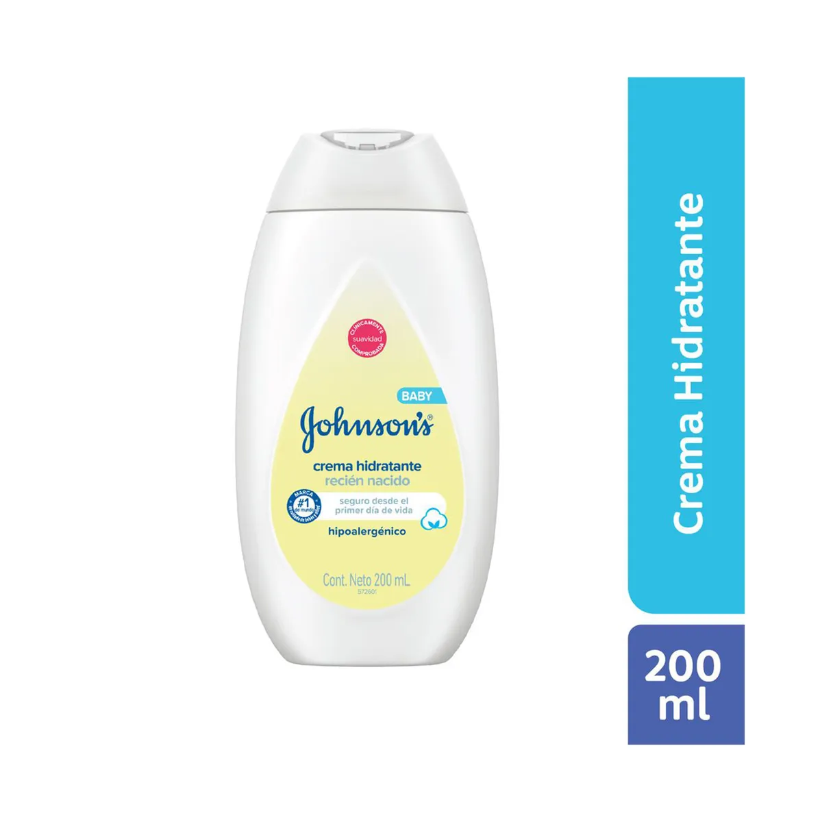 Crema hidratante para bebé recien nacido Johnsons 200 cc.