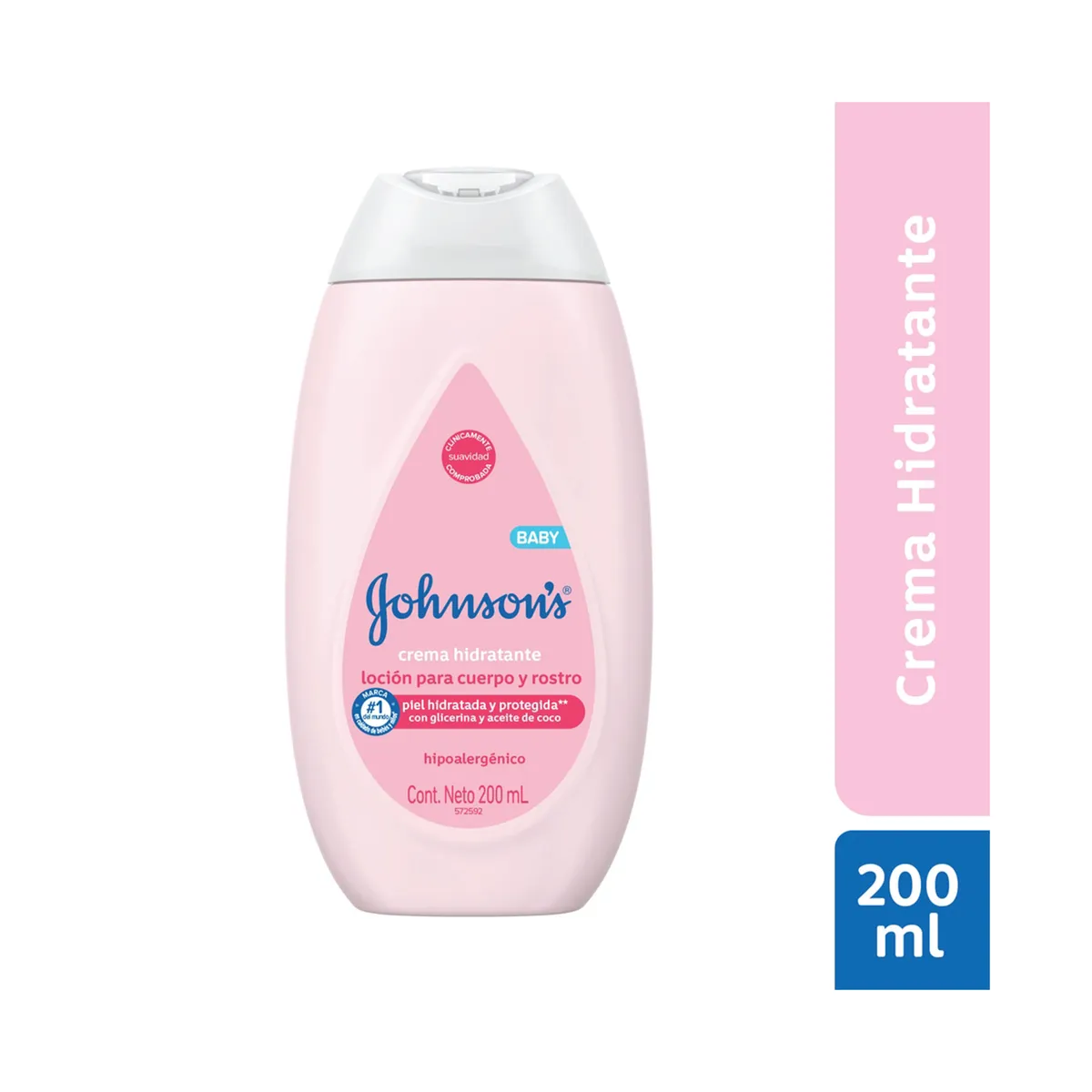 Crema hidratante para bebé Johnson's 200 ml