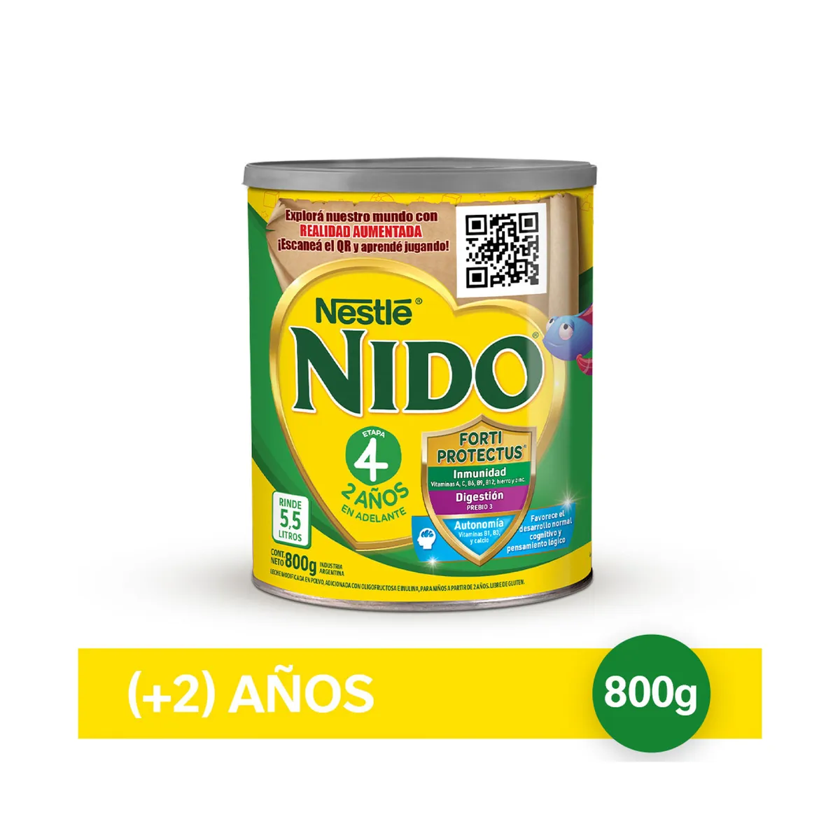 Nido 4 Prebio 3 leche en polvo 800 grs