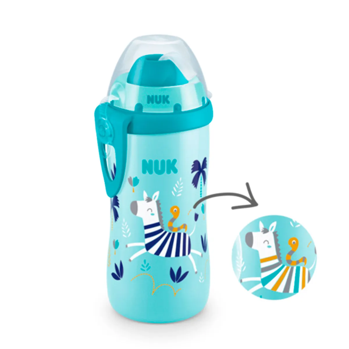 Vaso Nuk Flexi Cup 300 ml cebra celeste